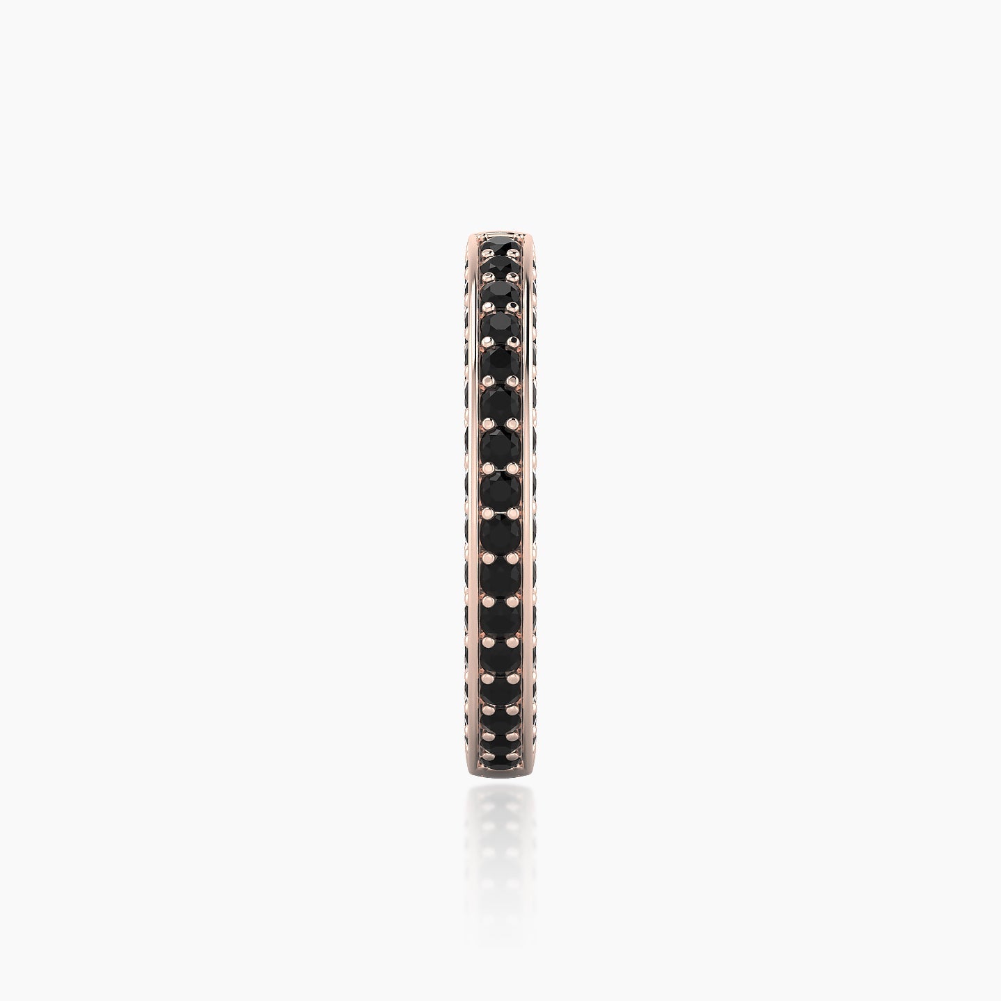 Damia | 18k Rose Gold 11 mm Black Diamond Hoop Piercing