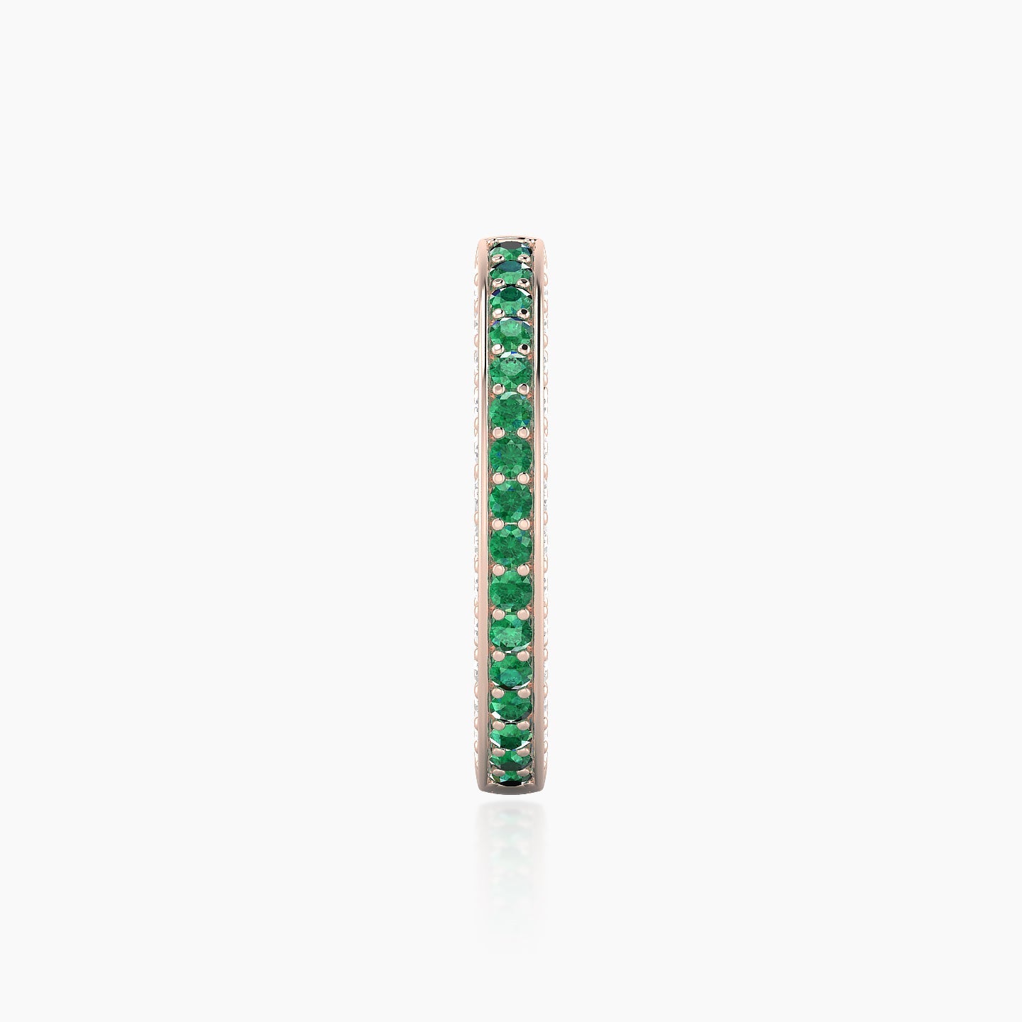 Damia | 18k Rose Gold 11 mm Emerald & Diamond Hoop Piercing