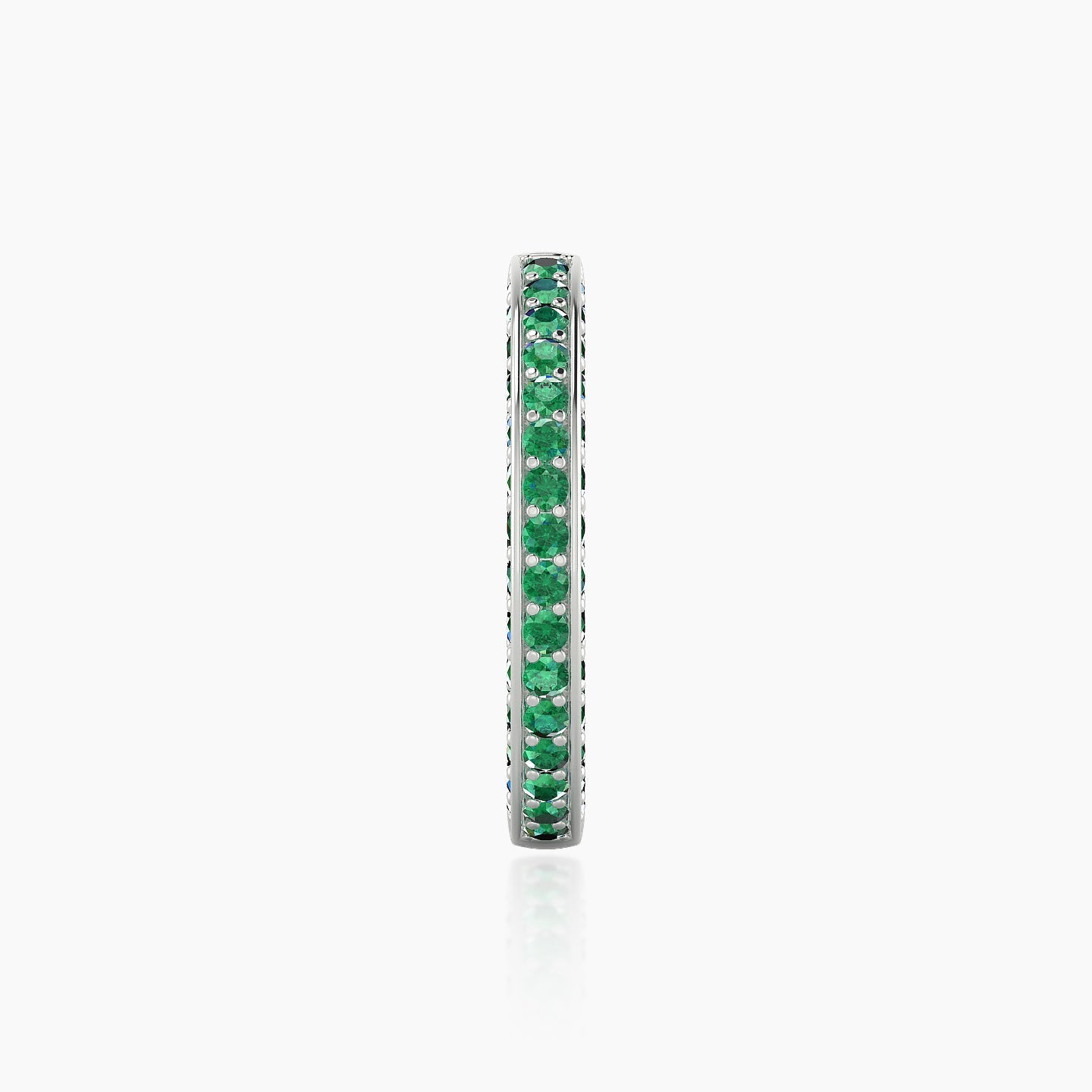 Damia | 18k White Gold 11 mm Emerald Hoop Piercing