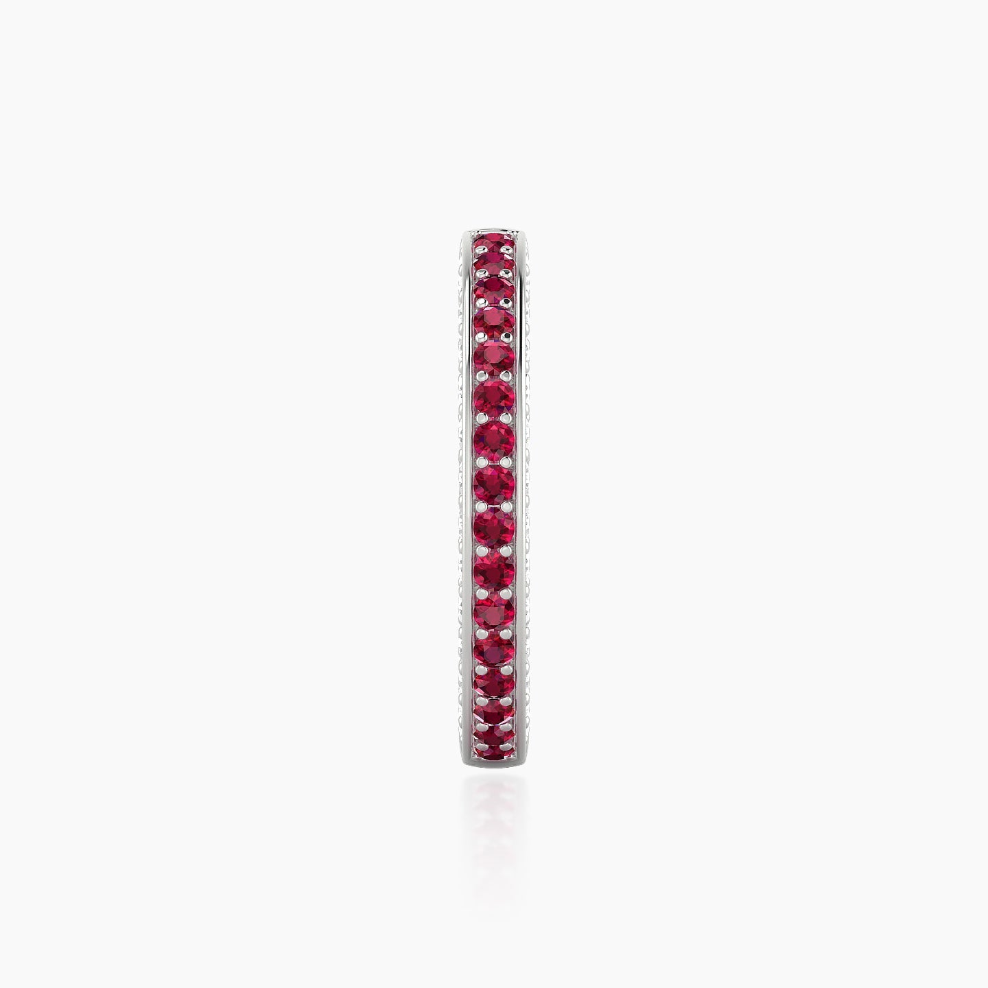 Damia | 18k White Gold 11 mm Ruby & Diamond Hoop Piercing