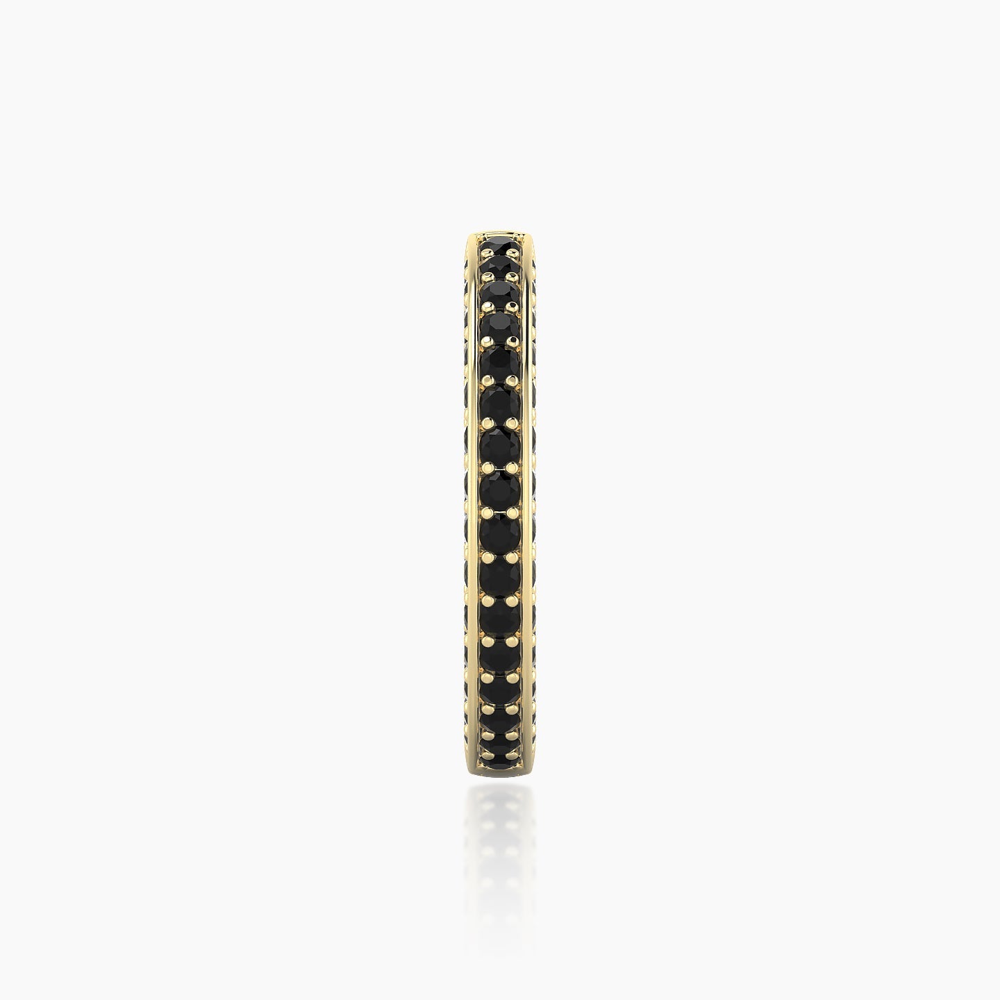 Damia | 18k Yellow Gold 11 mm Black Diamond Hoop Piercing