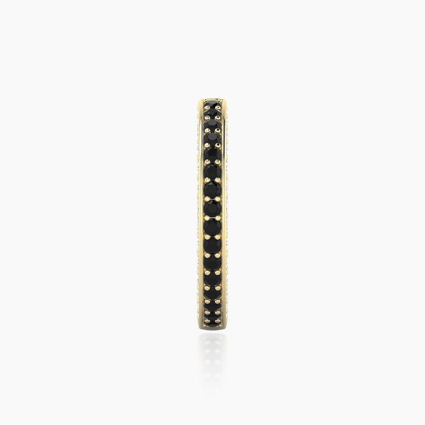 Damia | 18k Yellow Gold 11 mm Black Diamond & Diamond Hoop Piercing