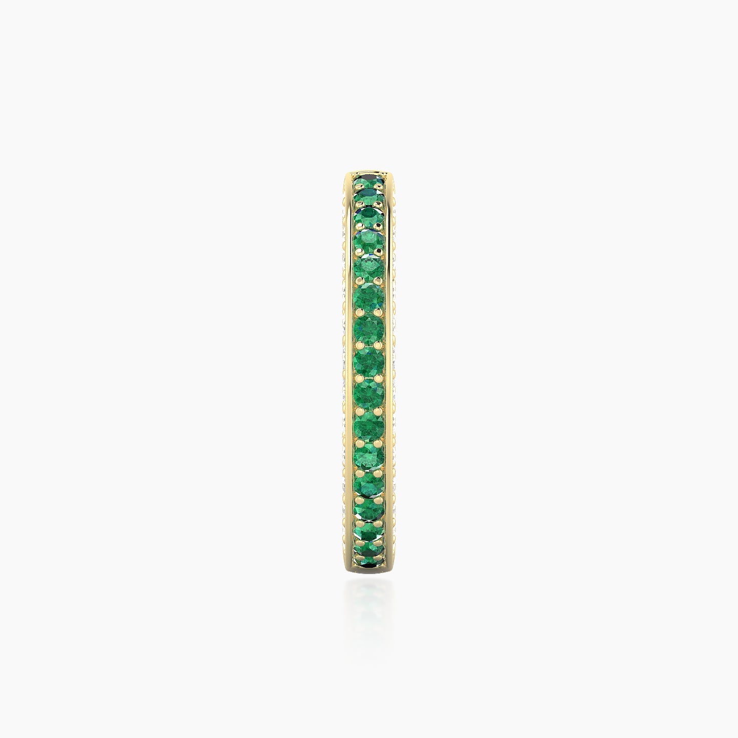 Damia | 18k Yellow Gold 11 mm Emerald & Diamond Hoop Piercing