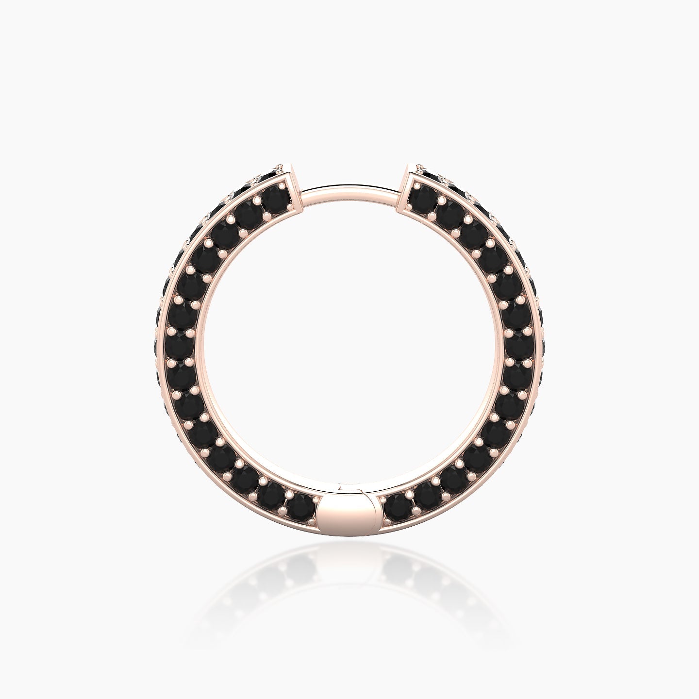 Damia | 18k Rose Gold 11 mm Black Diamond Hoop Piercing