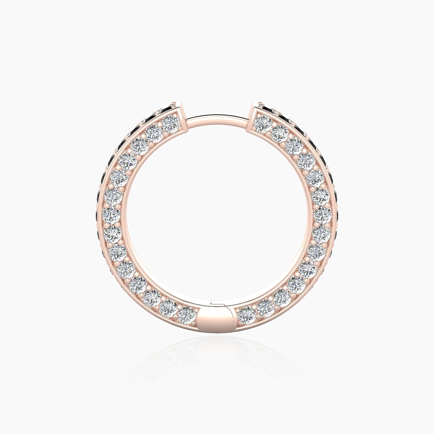 Damia | 18k Rose Gold 11 mm Black Diamond & Diamond Hoop Piercing