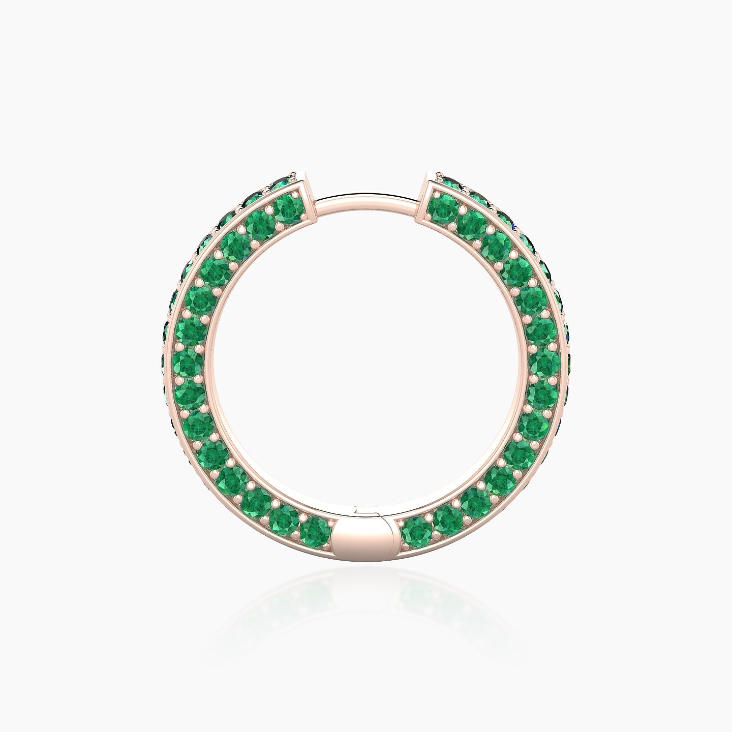 Damia | 18k Rose Gold 11 mm Emerald Hoop Piercing