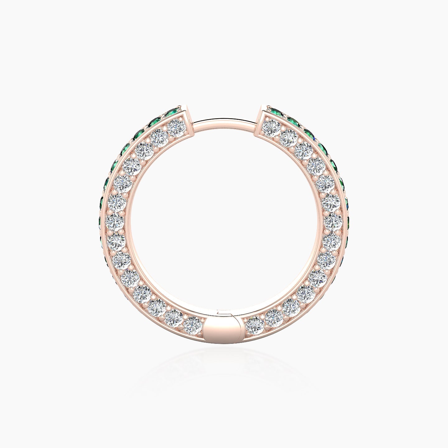 Damia | 18k Rose Gold 11 mm Emerald & Diamond Hoop Piercing