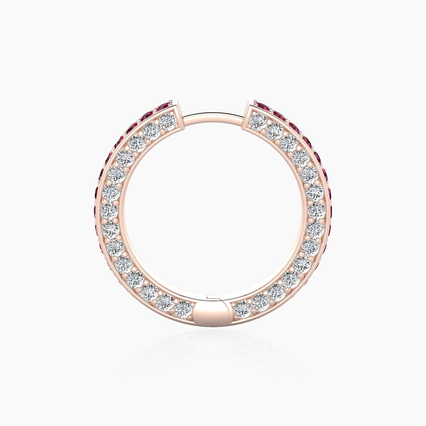 Damia | 18k Rose Gold 11 mm Ruby & Diamond Hoop Piercing