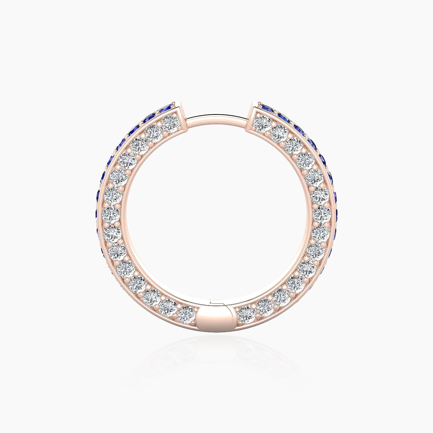 Damia | 18k Rose Gold 11 mm Sapphire & Diamond Hoop Piercing