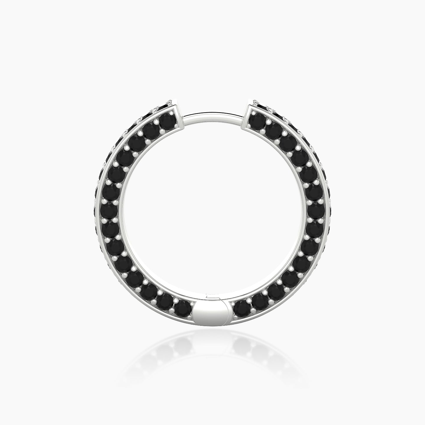 Damia | 18k White Gold 11 mm Black Diamond Hoop Piercing