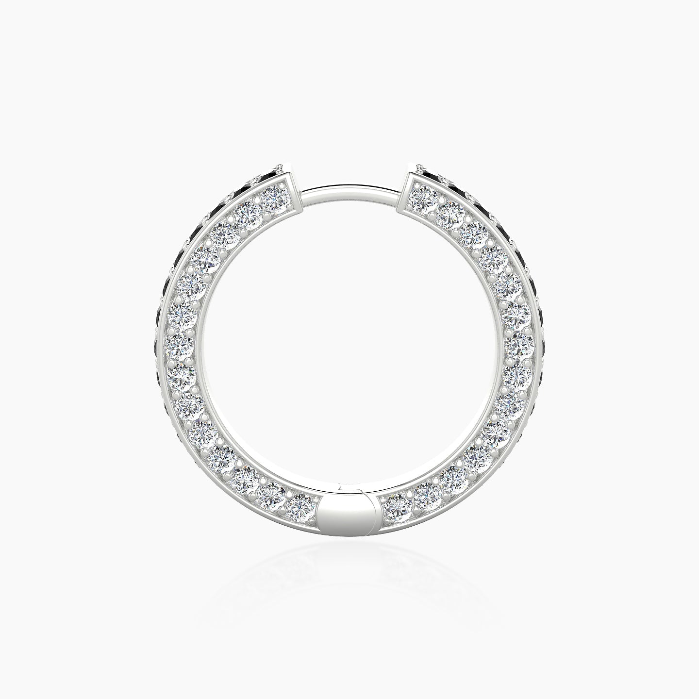 Damia | 18k White Gold 11 mm Black Diamond & Diamond Hoop Piercing