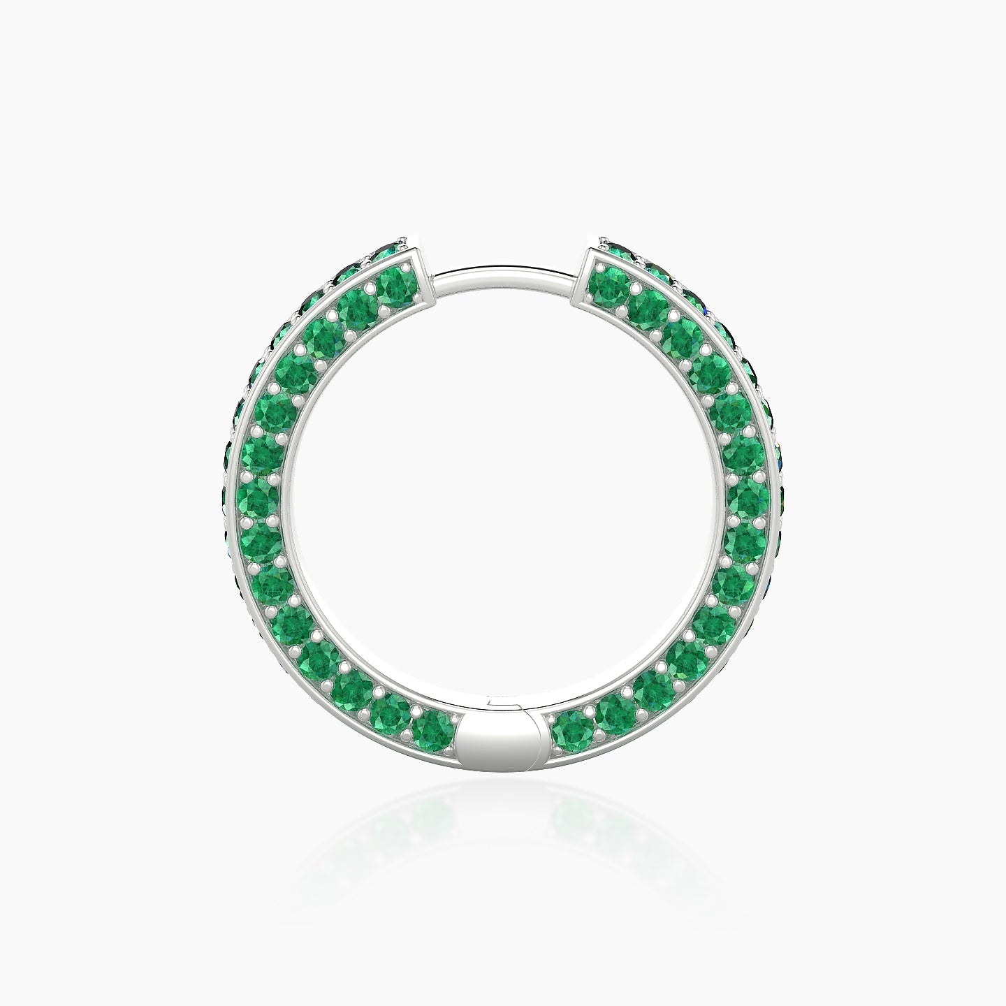 Damia | 18k White Gold 11 mm Emerald Hoop Piercing