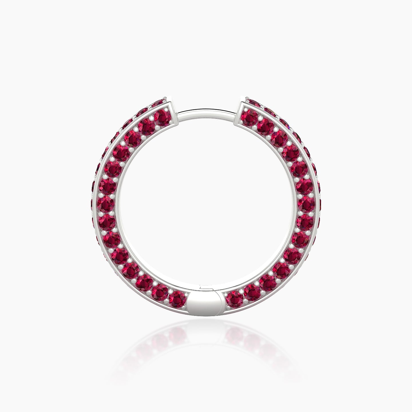 Damia | 18k White Gold 11 mm Ruby Hoop Piercing