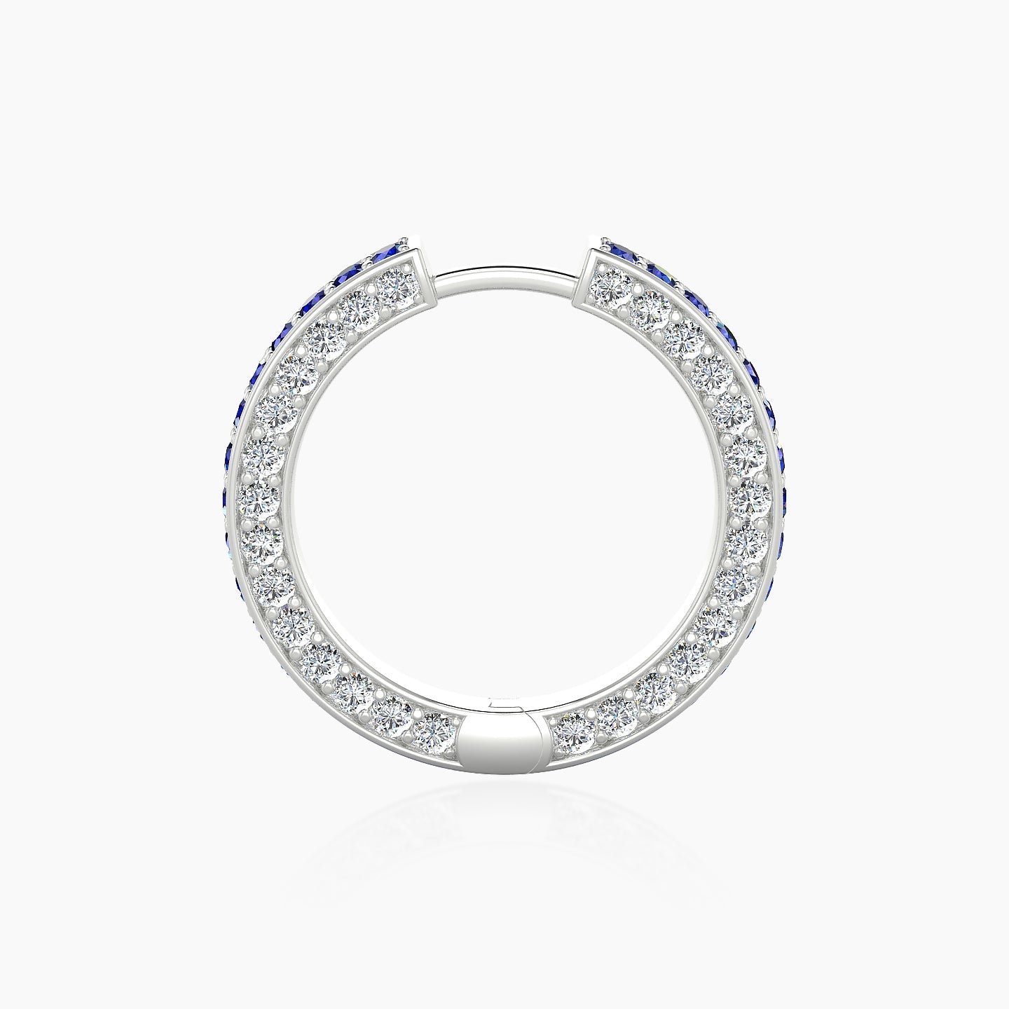 Damia | 18k White Gold 11 mm Sapphire & Diamond Hoop Piercing