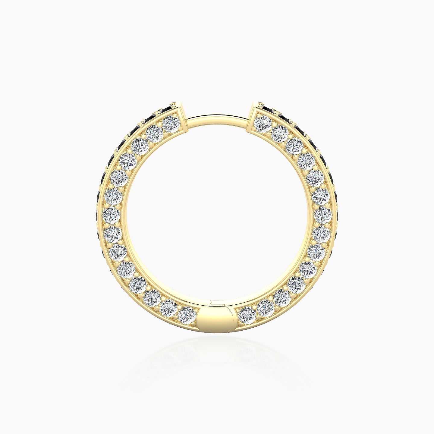 Damia | 18k Yellow Gold 11 mm Black Diamond & Diamond Hoop Piercing