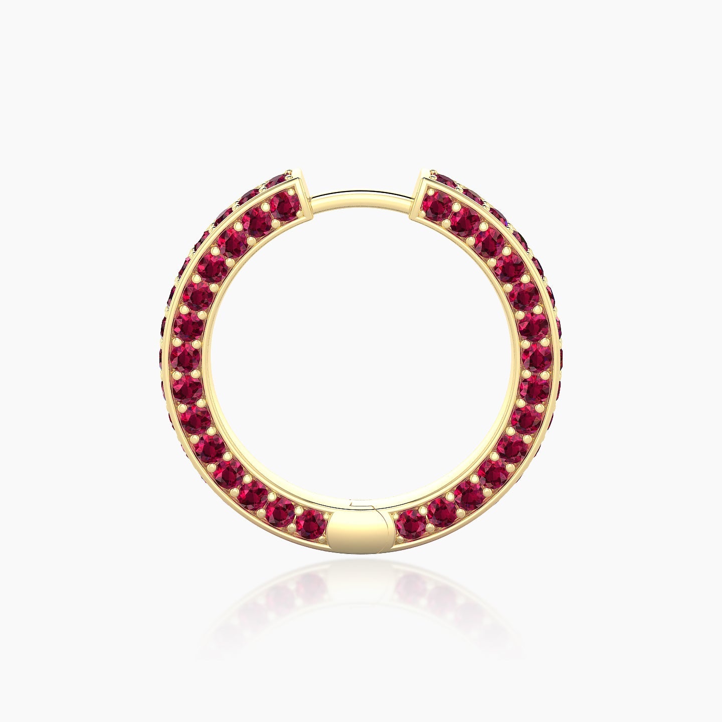 Damia | 18k Yellow Gold 11 mm Ruby Hoop Piercing