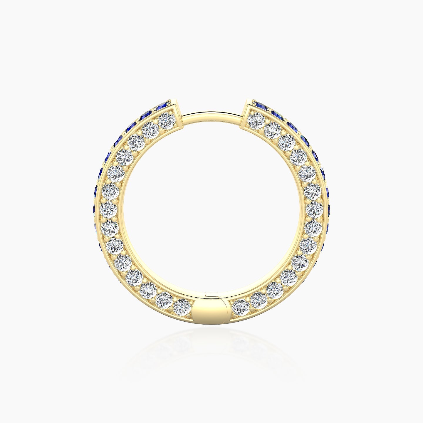 Damia | 18k Yellow Gold 11 mm Sapphire & Diamond Hoop Piercing