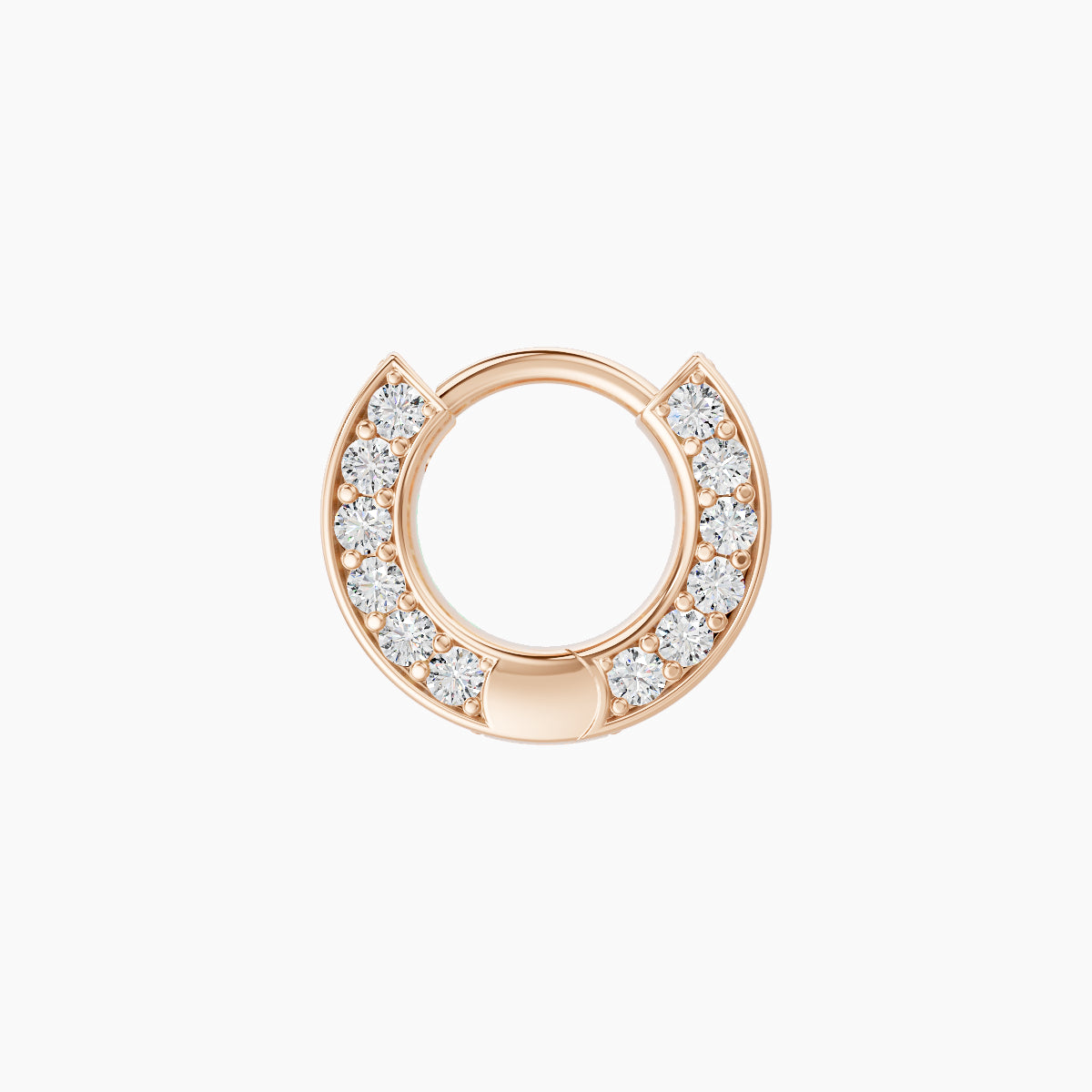 Damia | 18k Rose Gold 5 mm Black Diamond & Diamond Hoop Piercing