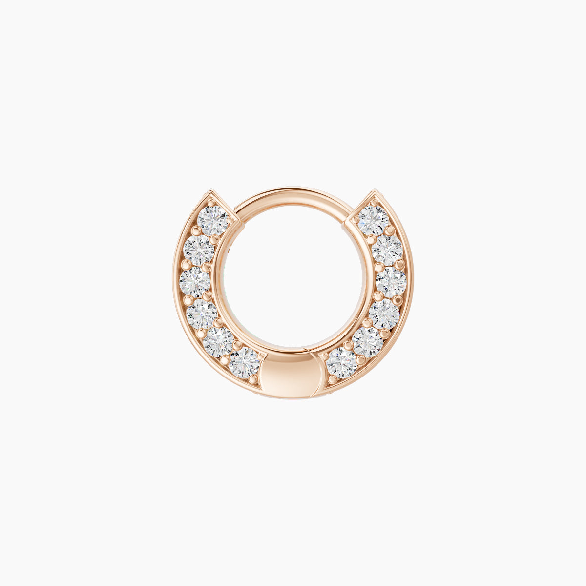 Damia | 18k Rose Gold 5 mm Diamond Hoop Piercing