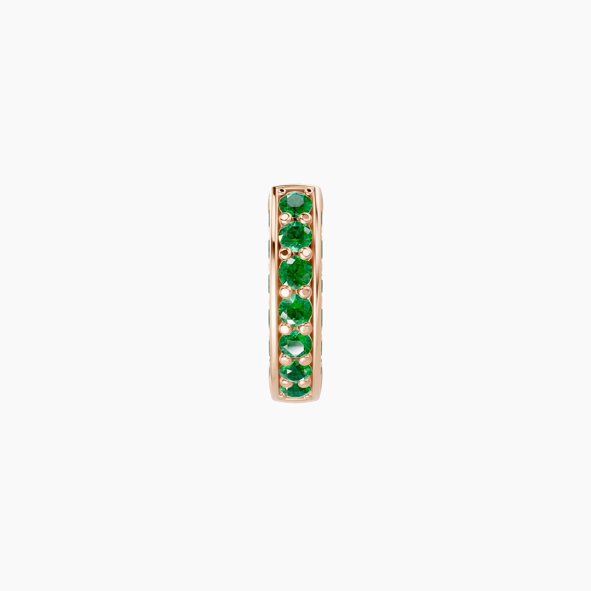 Damia | 18k Rose Gold 5 mm Emerald Hoop Piercing