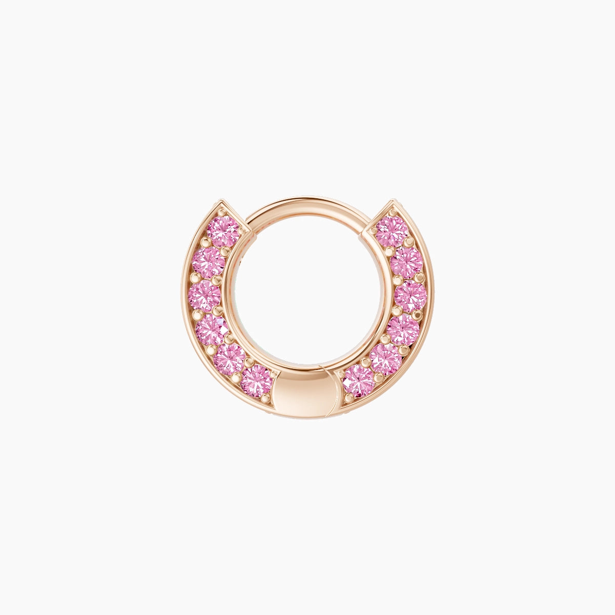 Damia | 18k Rose Gold 5 mm Pink Sapphire Hoop Piercing