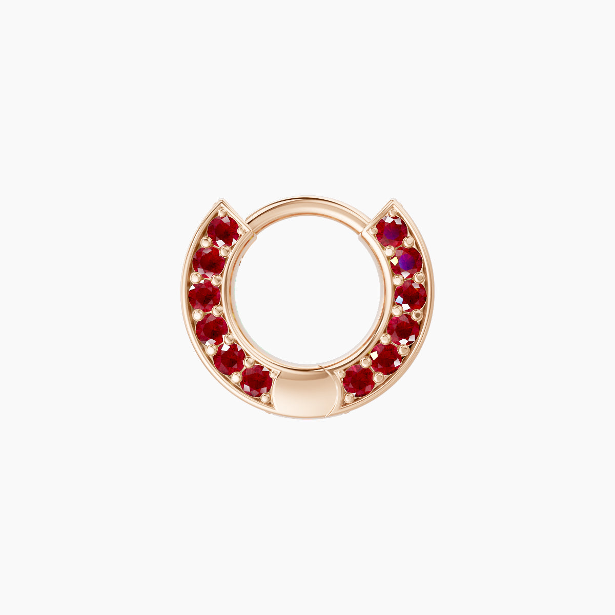 Damia | 18k Rose Gold 5 mm Ruby Hoop Piercing