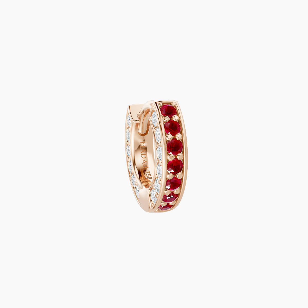 Damia | 18k Rose Gold 5 mm Ruby & Diamond Hoop Piercing