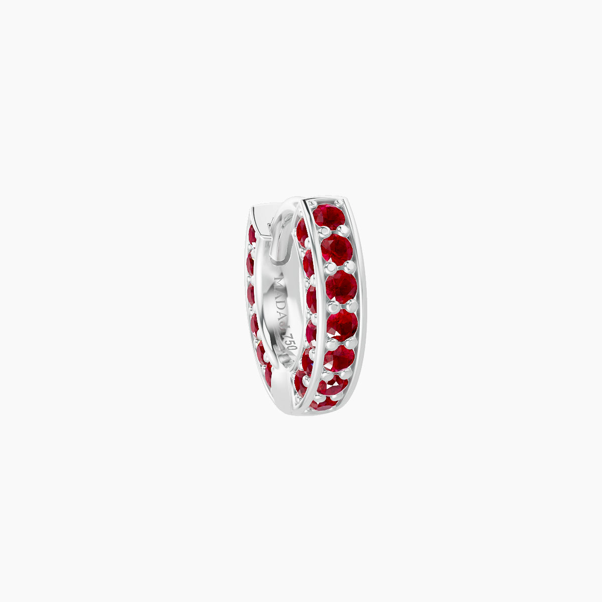 Damia | 18k White Gold 5 mm Ruby Hoop Piercing