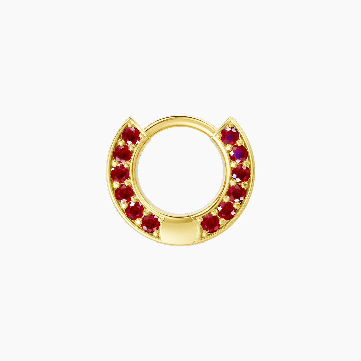 Damia | 18k Yellow Gold 5 mm Ruby Hoop Piercing