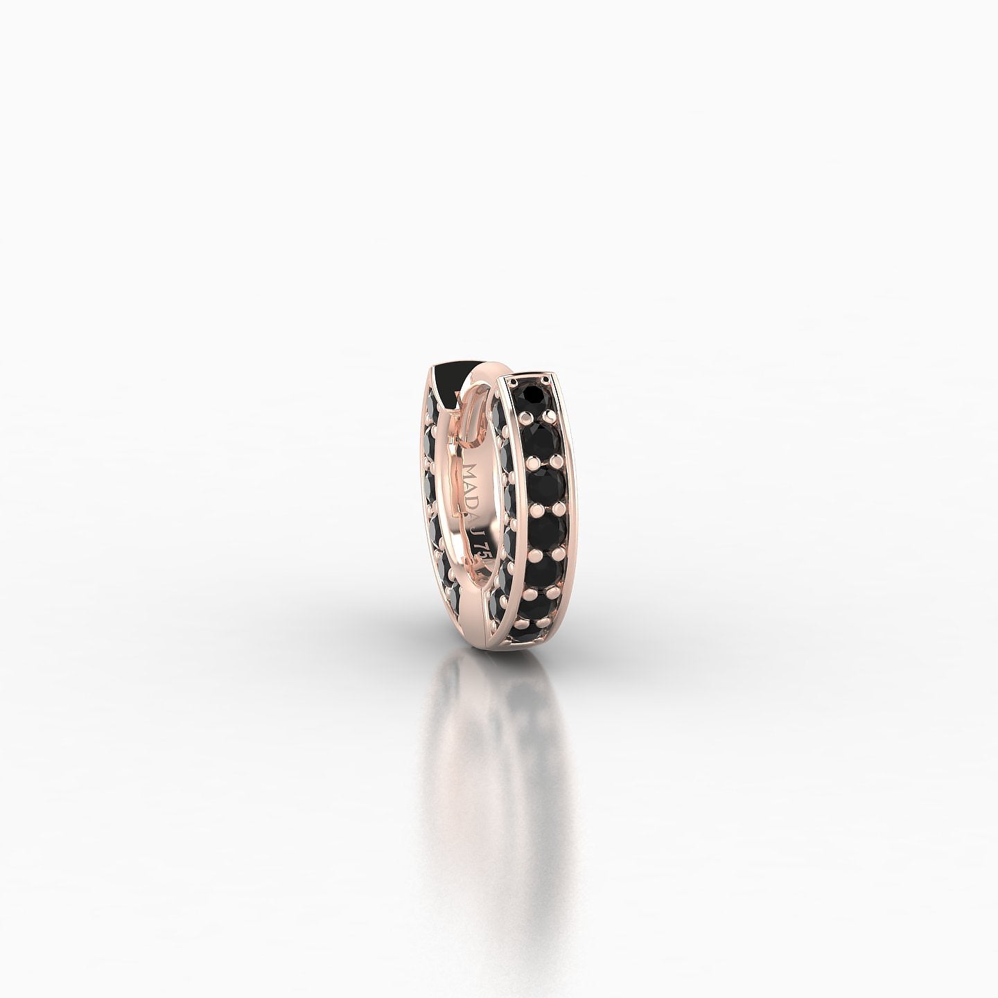 Damia | 18k Rose Gold 5 mm Black Diamond Hoop Piercing