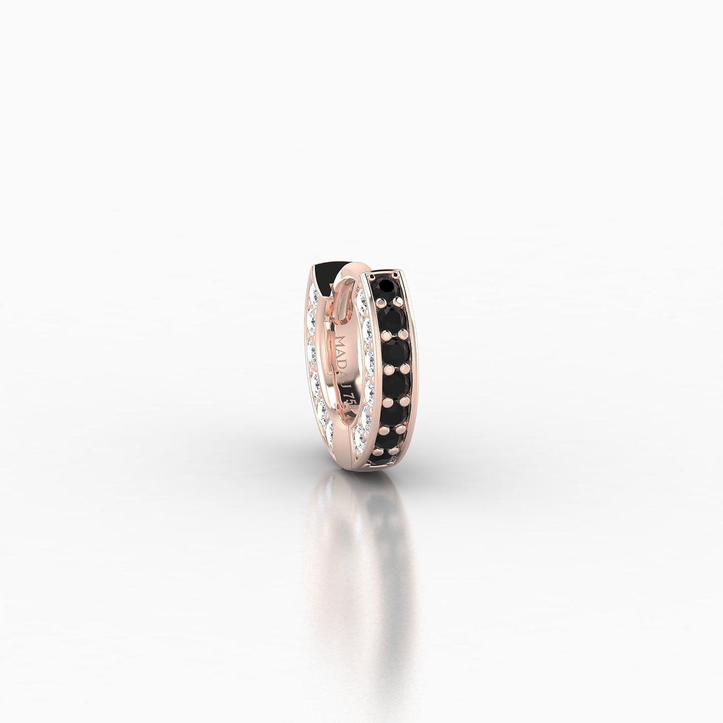 Damia | 18k Rose Gold 5 mm Black Diamond & Diamond Hoop Piercing