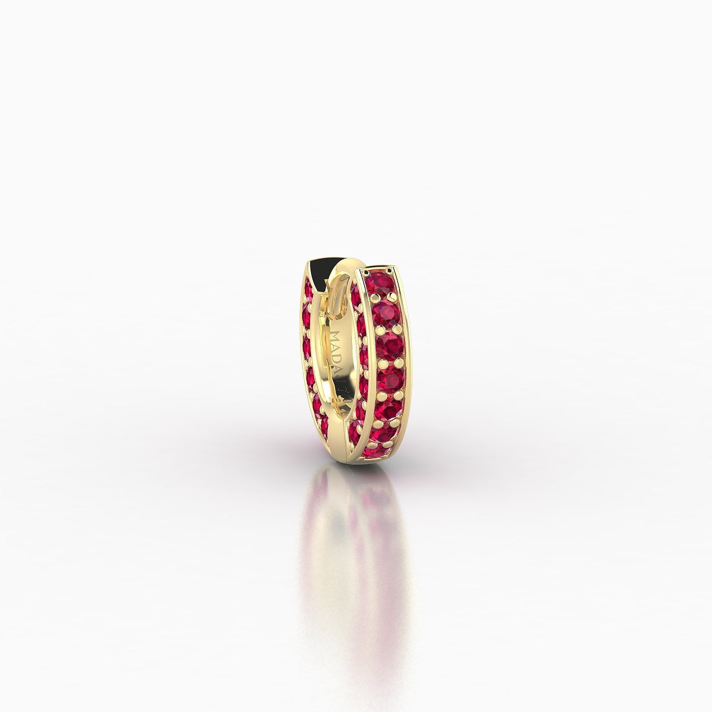 Damia | 18k Yellow Gold 5 mm Ruby Hoop Piercing