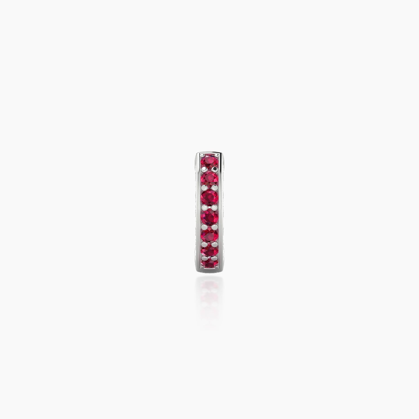 Damia | 18k White Gold 5 mm Ruby & Diamond Hoop Piercing