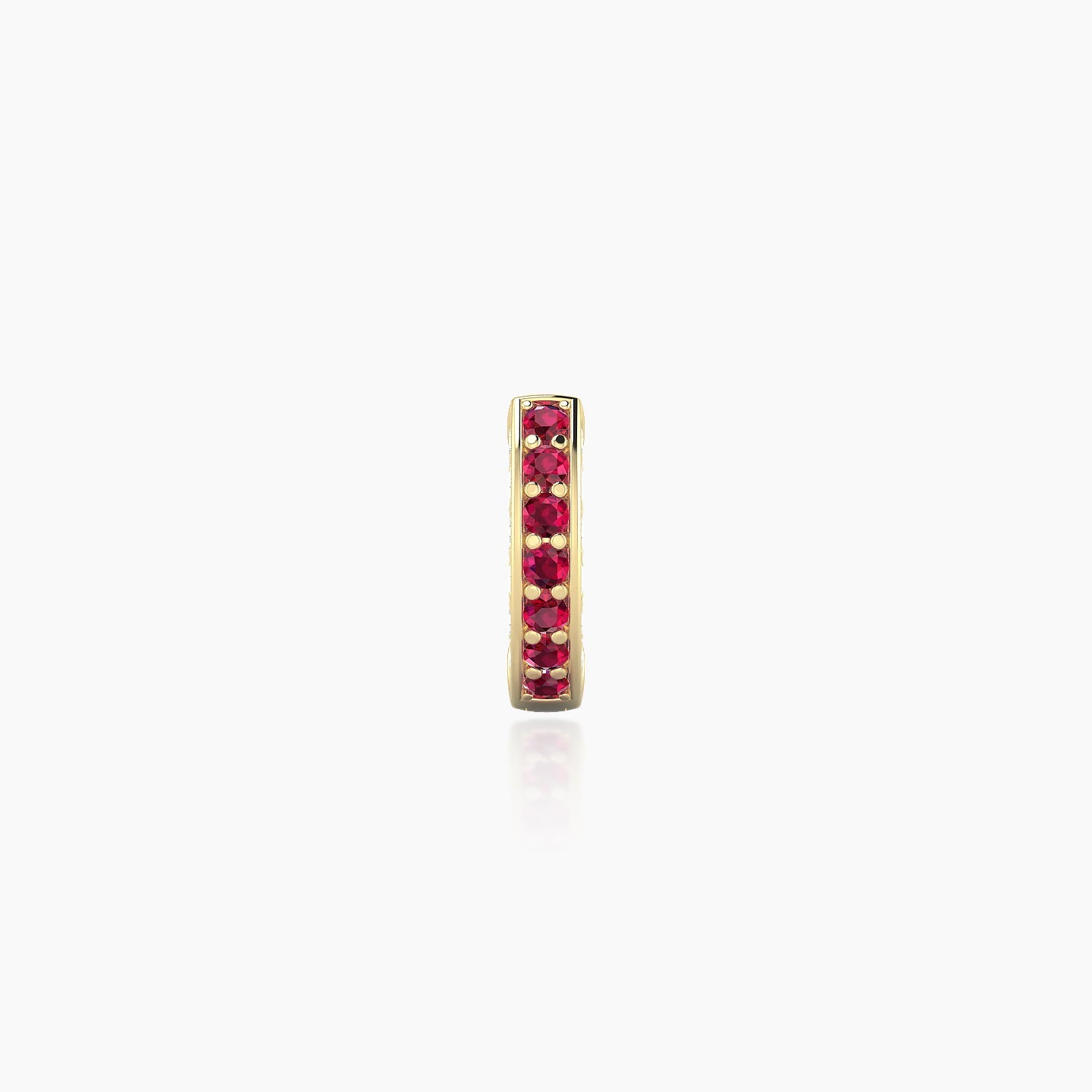 Damia | 18k Yellow Gold 5 mm Ruby & Diamond Hoop Piercing