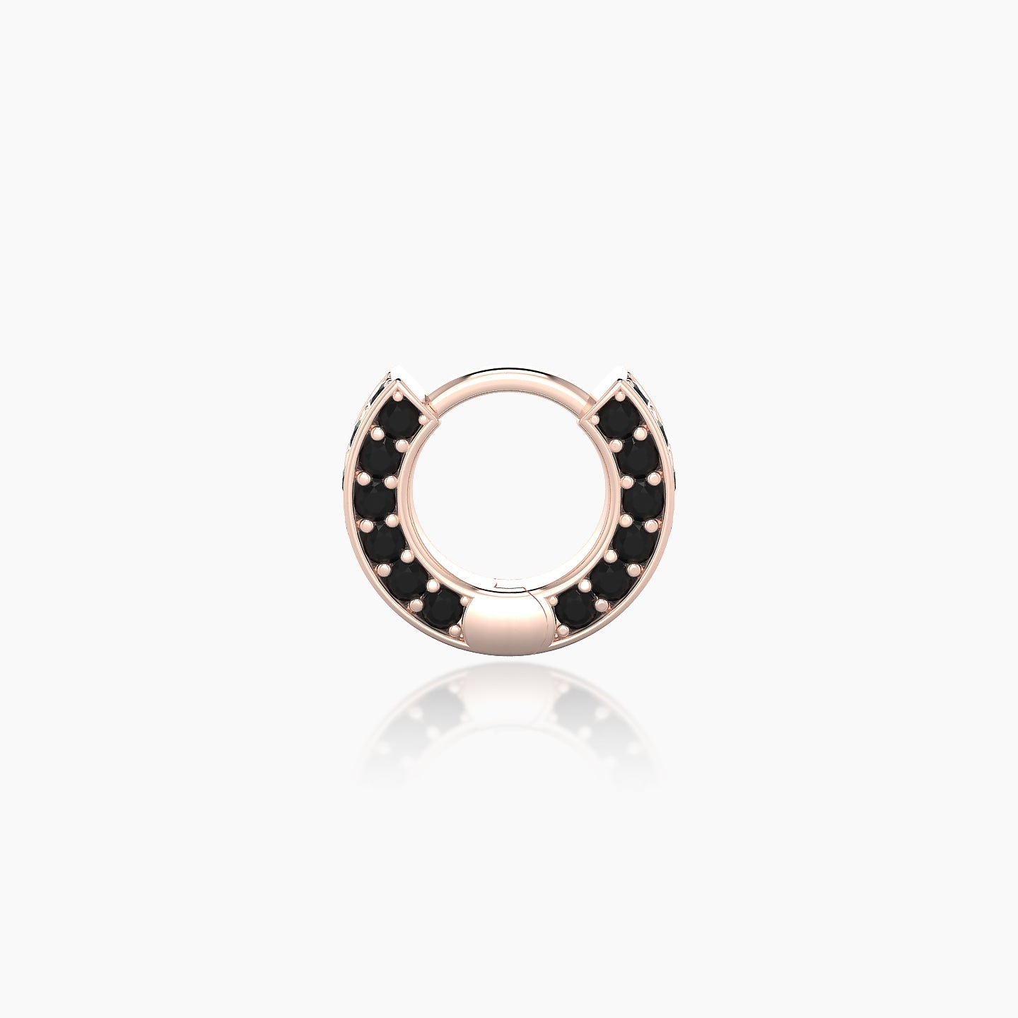 Damia | 18k Rose Gold 5 mm Black Diamond Hoop Piercing