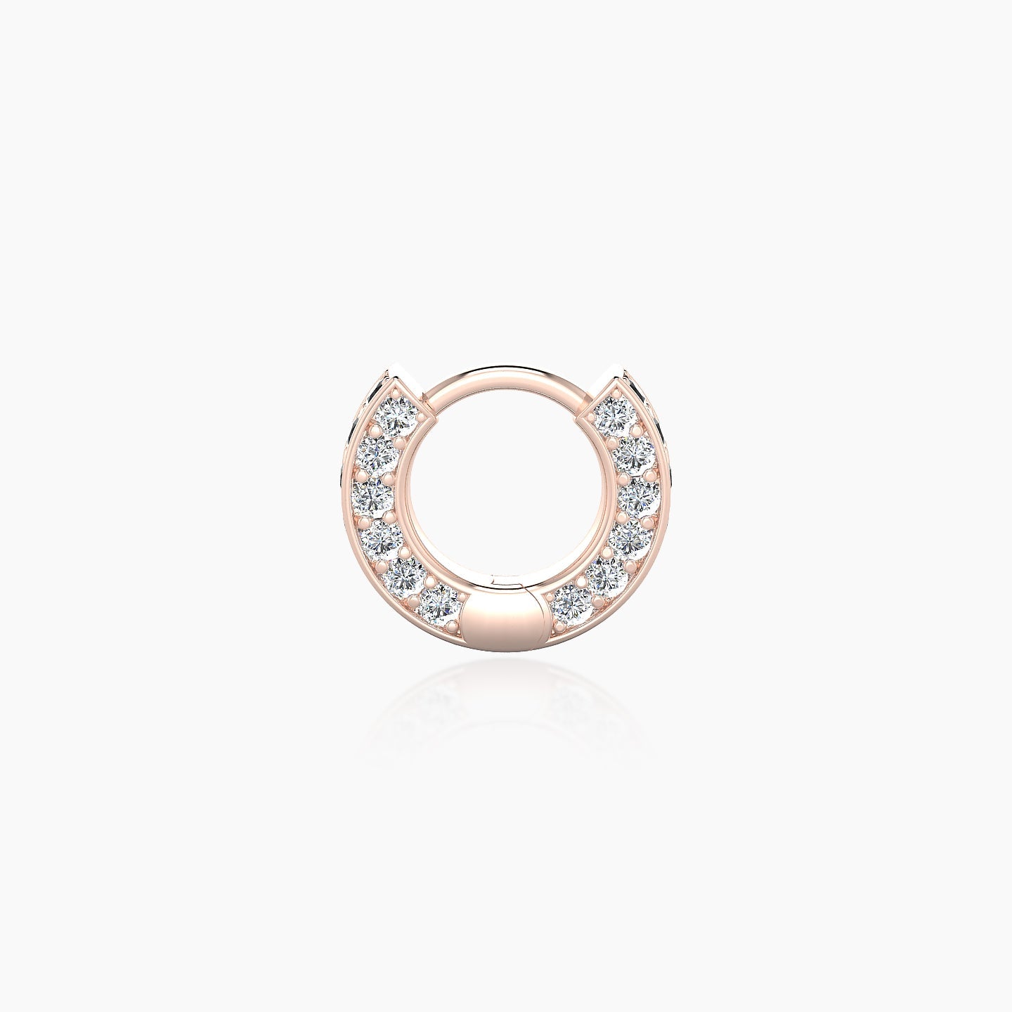 Damia | 18k Rose Gold 5 mm Black Diamond & Diamond Hoop Piercing