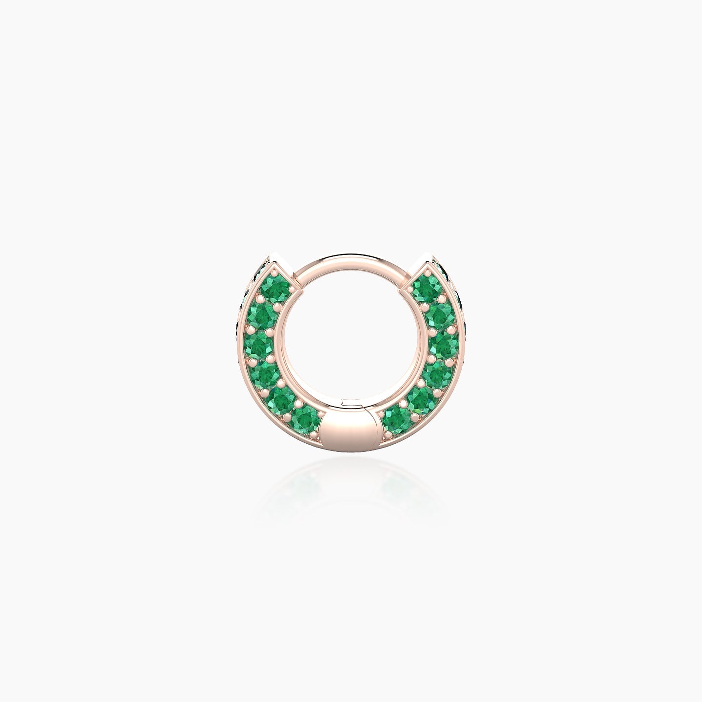 Damia | 18k Rose Gold 5 mm Emerald Hoop Piercing