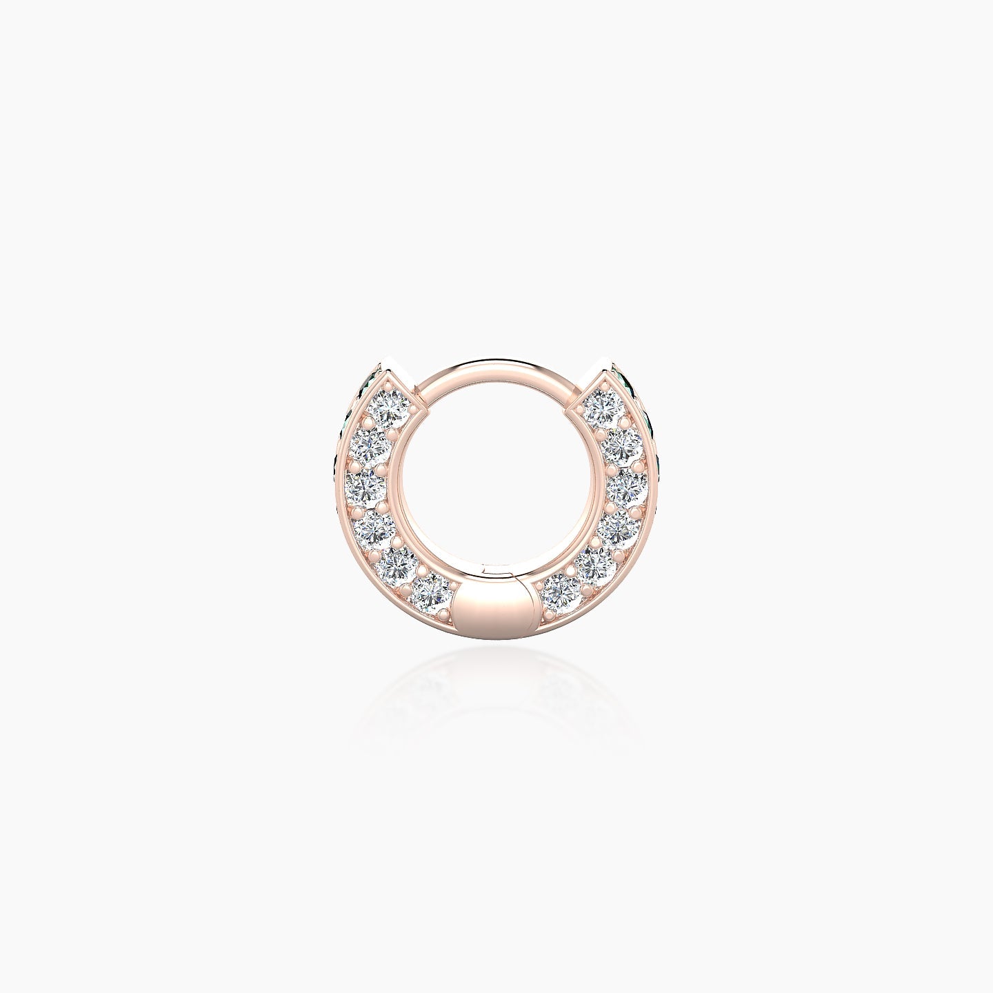 Damia | 18k Rose Gold 5 mm Emerald & Diamond Hoop Piercing