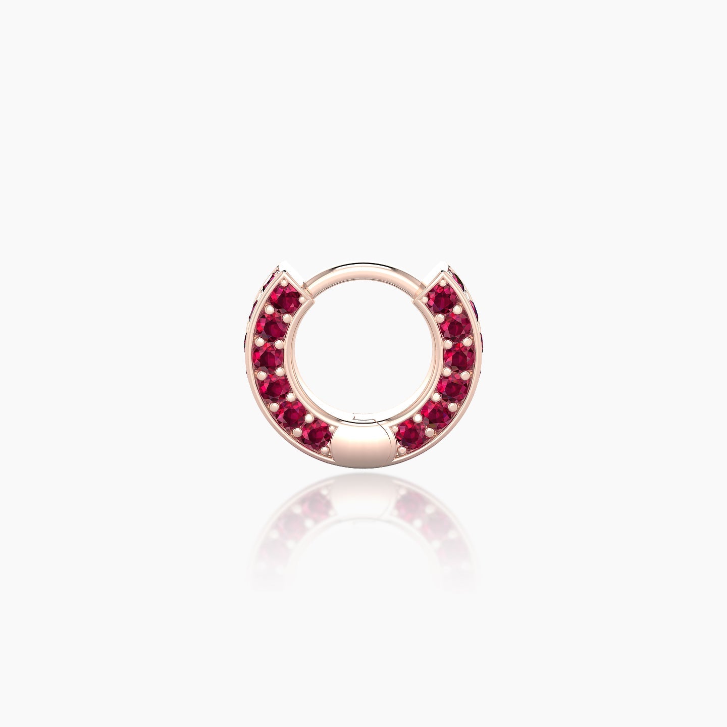 Damia | 18k Rose Gold 5 mm Ruby Hoop Piercing