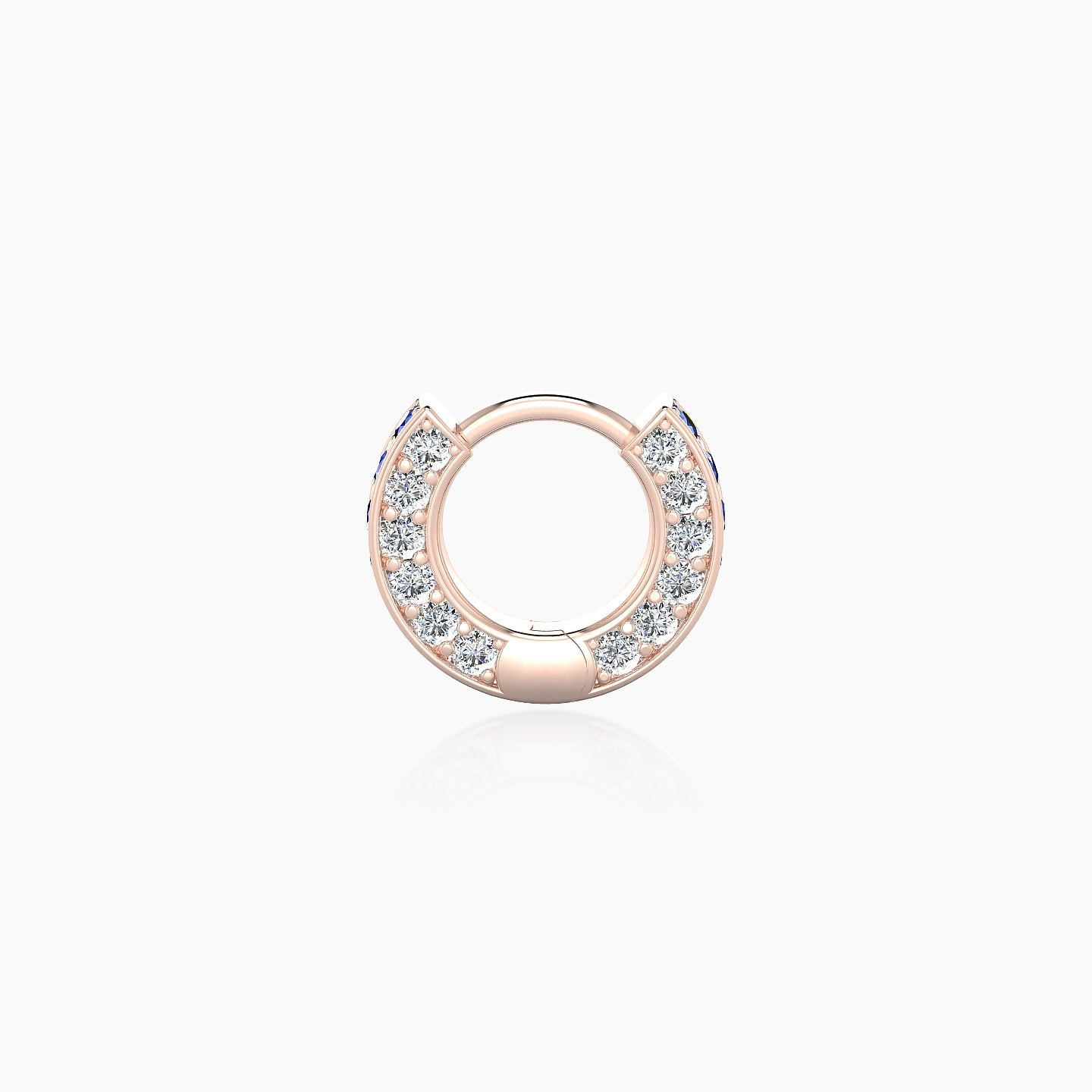 Damia | 18k Rose Gold 5 mm Sapphire & Diamond Hoop Piercing