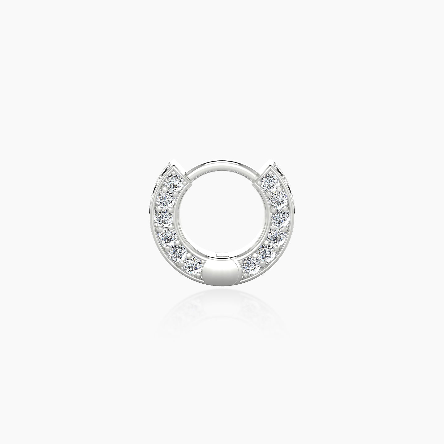 Damia | 18k White Gold 5 mm Black Diamond & Diamond Hoop Piercing