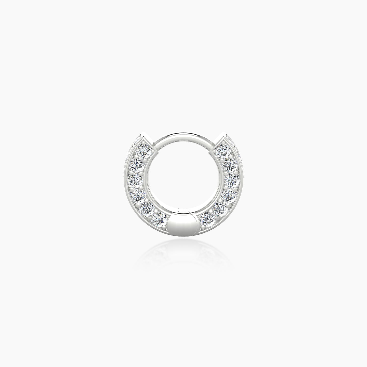 Damia | 18k White Gold 5 mm Diamond Hoop Piercing