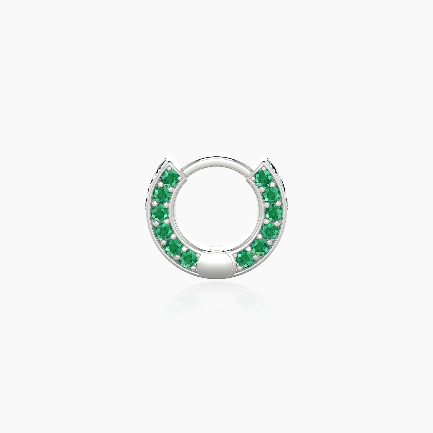 Damia | 18k White Gold 5 mm Emerald Hoop Piercing