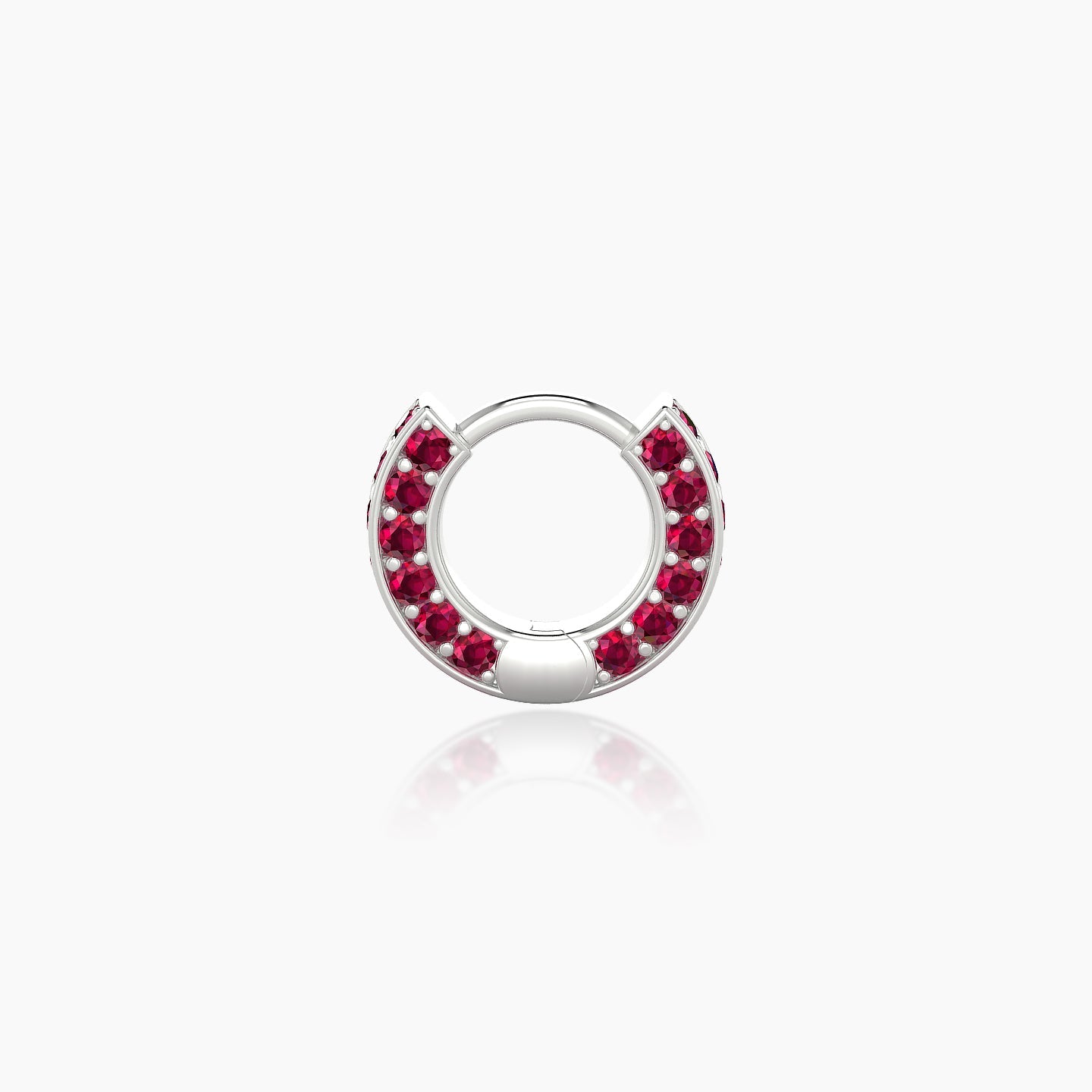 Damia | 18k White Gold 5 mm Ruby Hoop Piercing