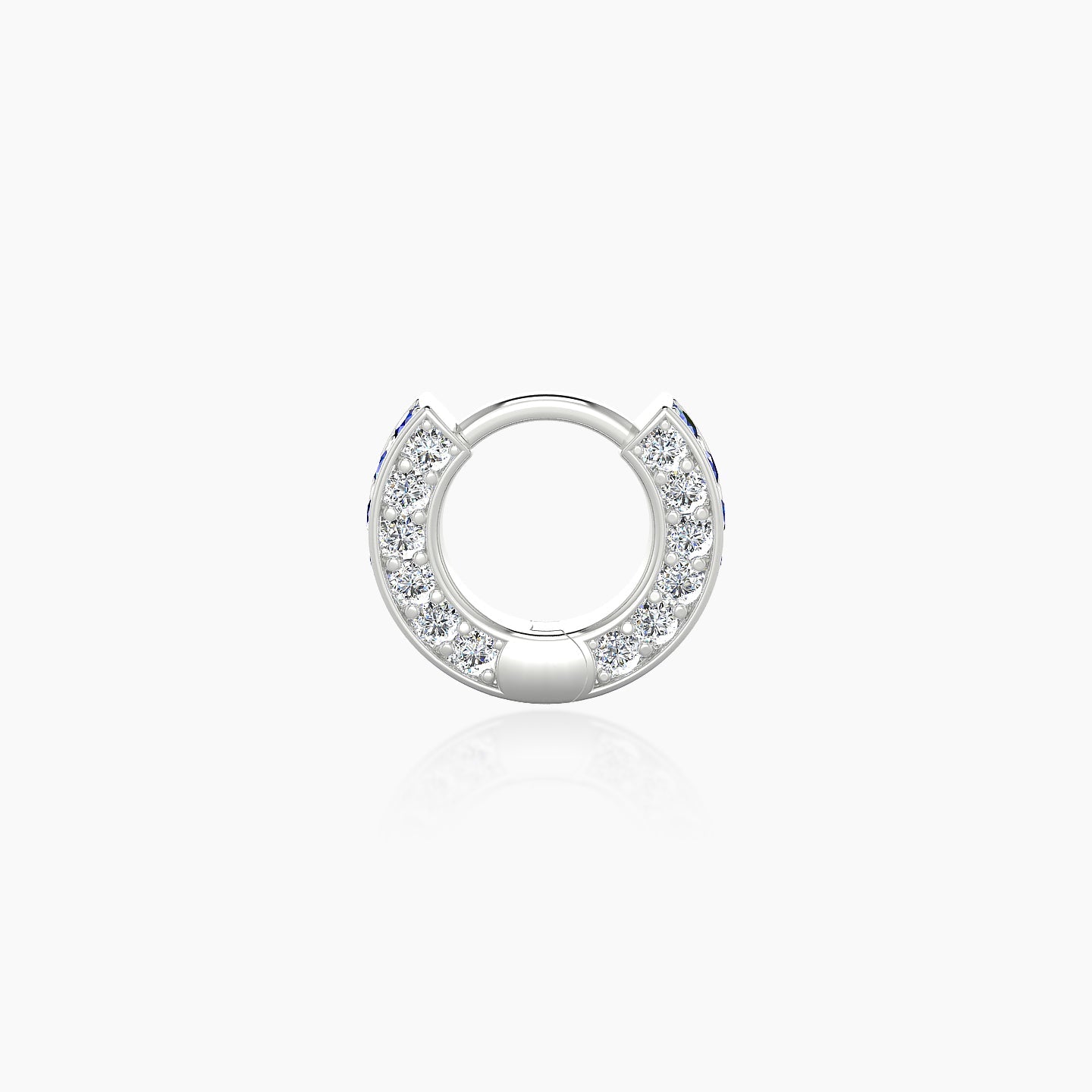 Damia | 18k White Gold 5 mm Sapphire & Diamond Hoop Piercing