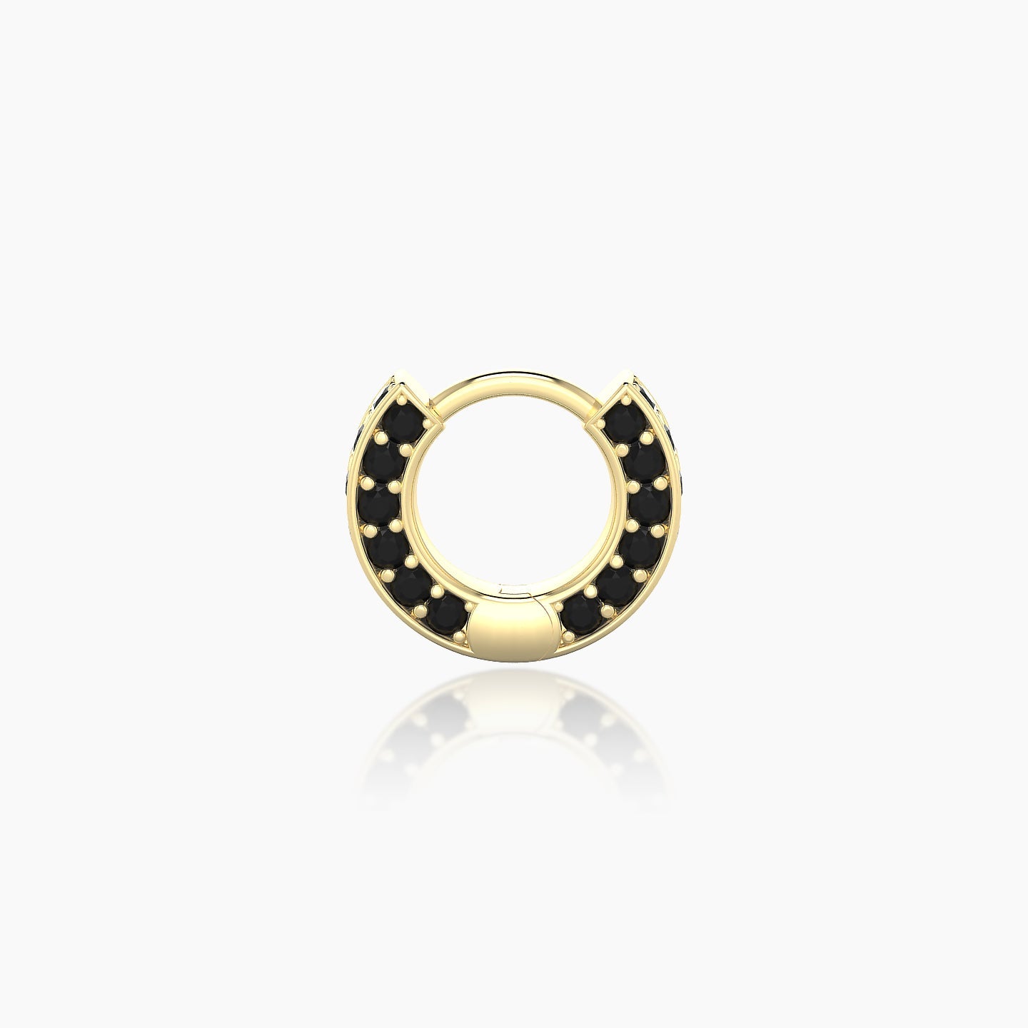 Damia | 18k Yellow Gold 5 mm Black Diamond Hoop Piercing