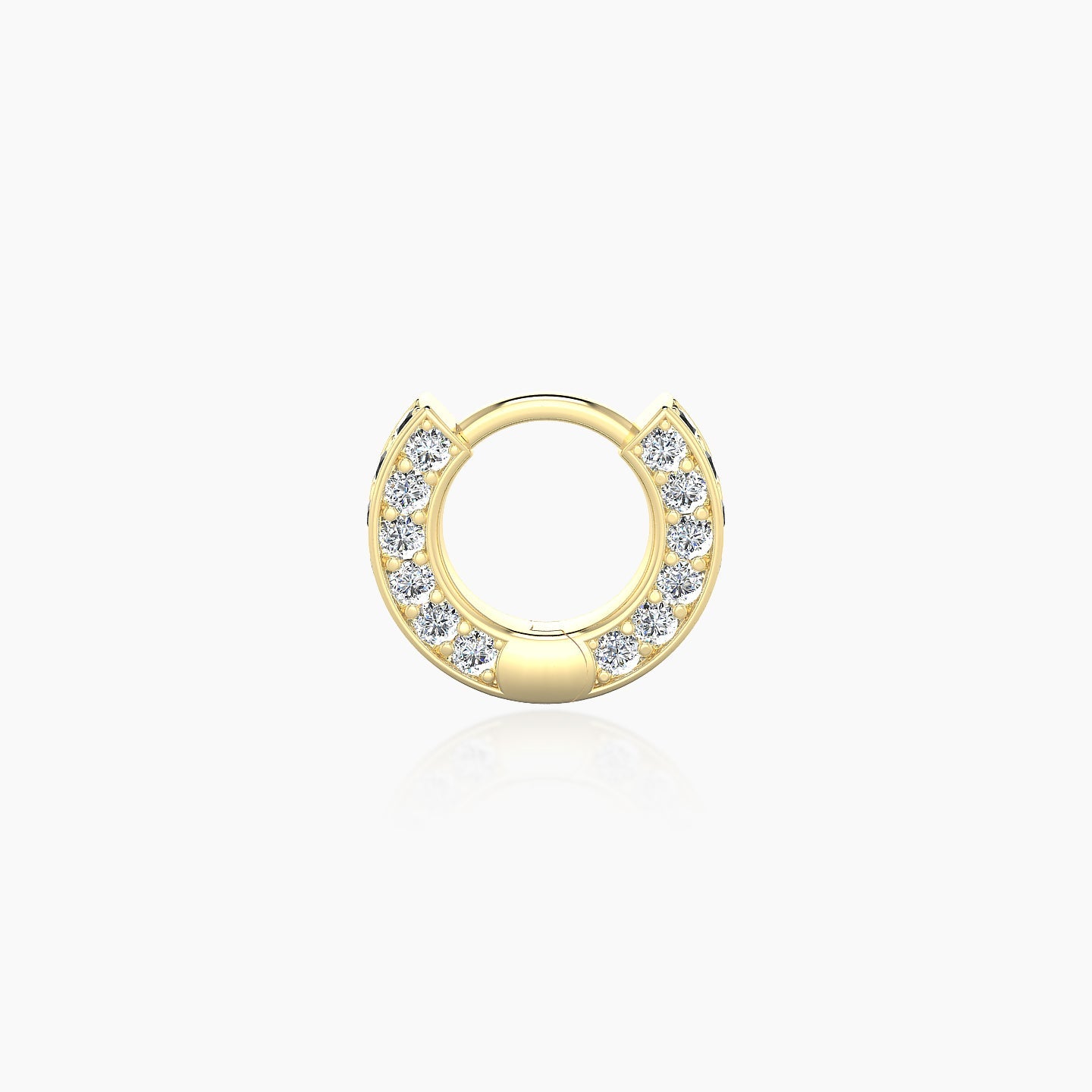 Damia | 18k Yellow Gold 5 mm Black Diamond & Diamond Hoop Piercing