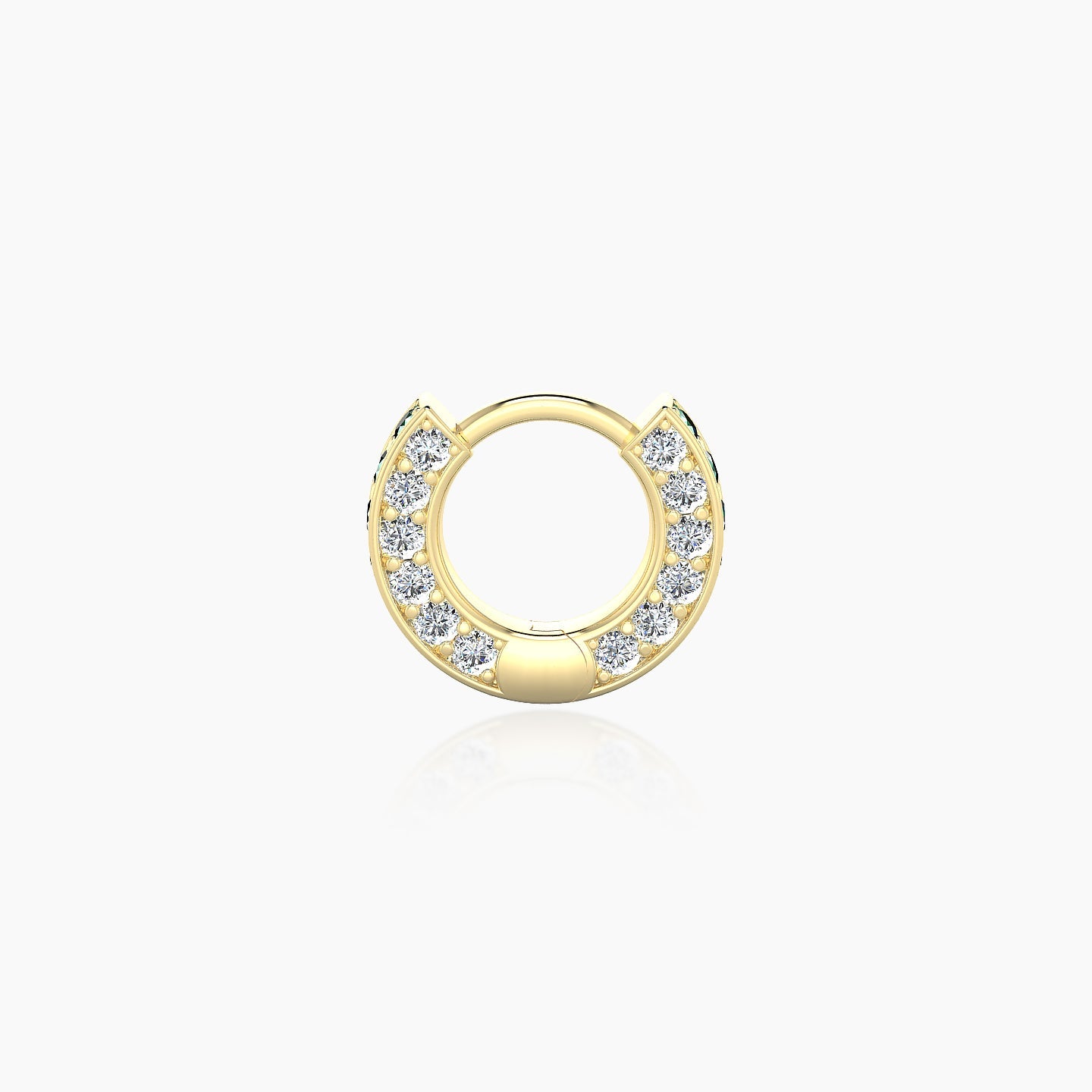 Damia | 18k Yellow Gold 5 mm Emerald & Diamond Hoop Piercing