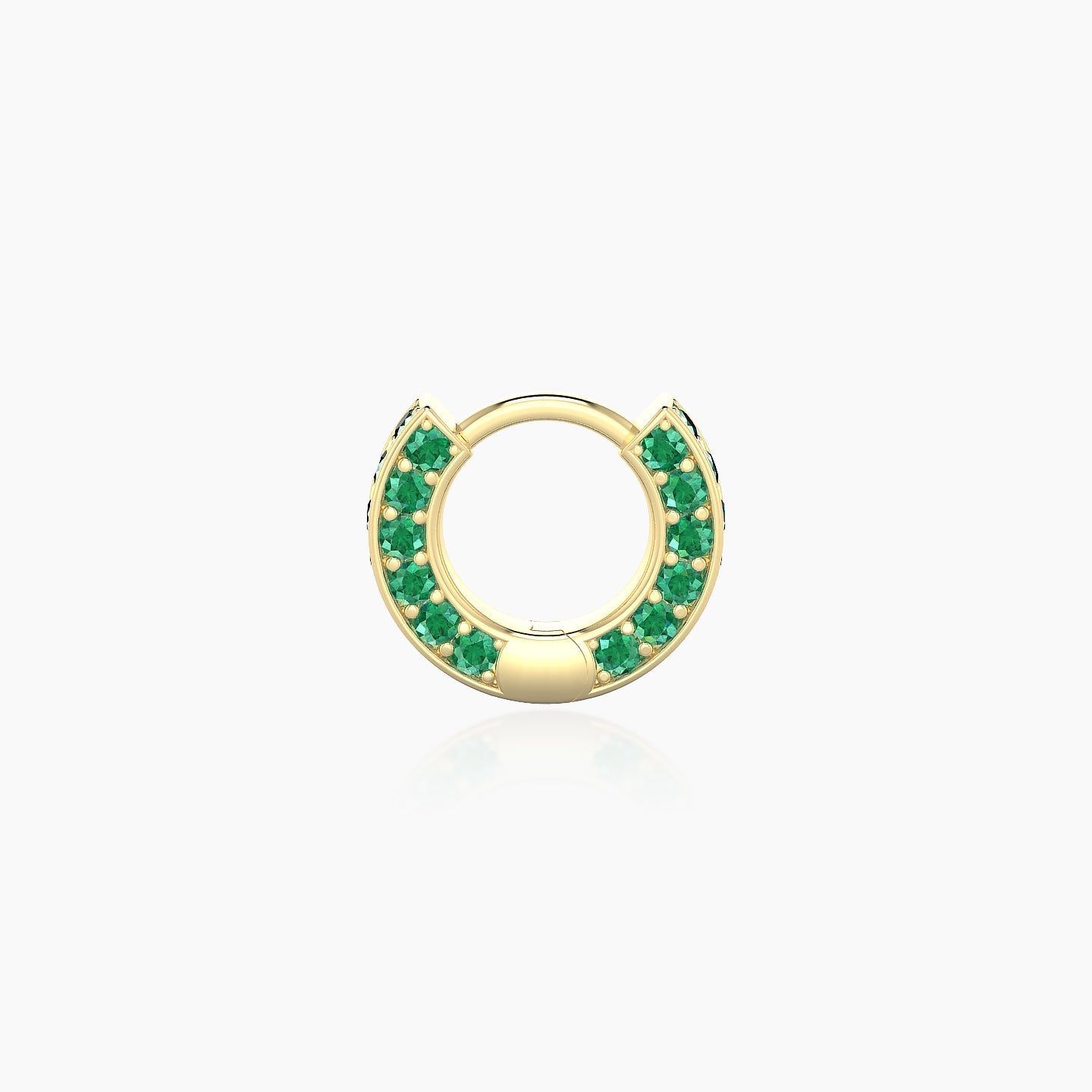 Damia | 18k Yellow Gold 5 mm Emerald Hoop Piercing