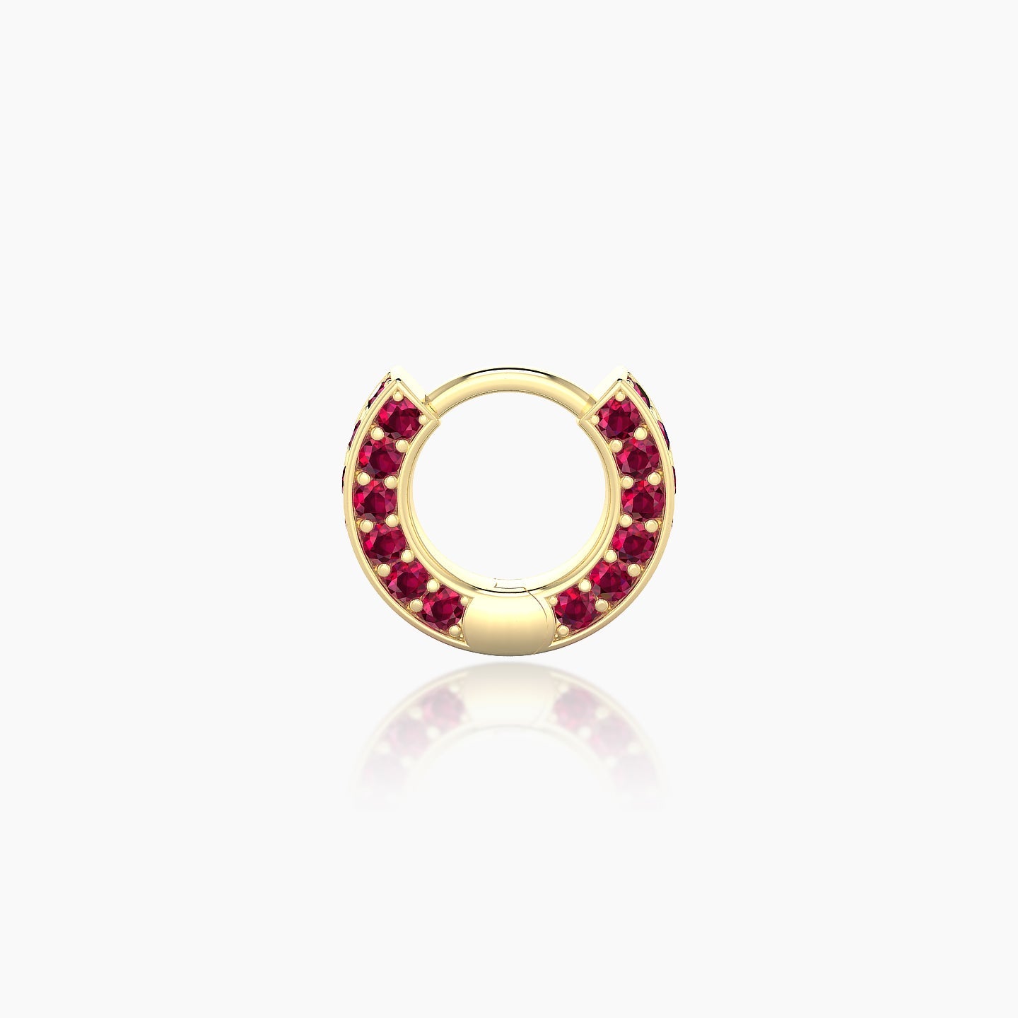 Damia | 18k Yellow Gold 5 mm Ruby Hoop Piercing